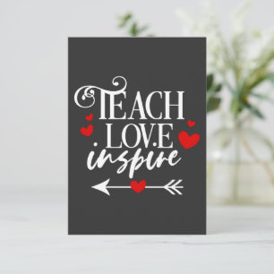 Carte De Remerciements 2/2 Enseigner l'amour Inspirer Chemise maternelle