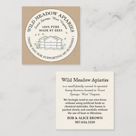 Carte de remerciements 2,5 po x 2,5 po (Devant / Derrière)