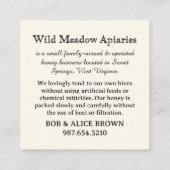 Carte de remerciements 2,5 po x 2,5 po (Dos)