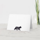 Carte De Remerciements 2 bouledogues français dans l'herbe (Dos)