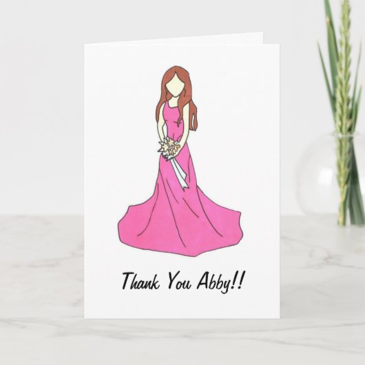 Carte de remerciements 2 de demoiselle d'honneur (Devant)