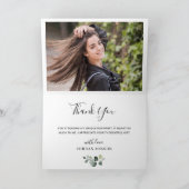 Carte De Remerciements 2 PHOTO Élégante Eucalyptus Verdure Graduation (Intérieur)