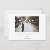 Carte De Remerciements 2-Photo Mariage Script Black (Dos)