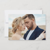 Carte De Remerciements 2 Photo Moderne Chic Mariage de calligraphie (Dos)