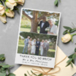 Carte De Remerciements 2 Photo Nettoyer La Police Plus Tard Dans La Vie M<br><div class="desc">Carte de remerciements mariage à deux côtés avec un côté imprimé avec un collage propre de deux de vos photos de mariage au-dessus de vos noms, date mariage, et emplacement dans une police moderne propre. L'autre côté dispose d'une carte de remerciement doublée où vous pouvez écrire un remerciement à la...</div>
