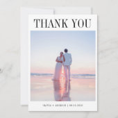 Carte De Remerciements 2 Photo Simple Mariage moderne (Devant)