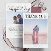 Carte De Remerciements 2 Photo Simple Mariage moderne