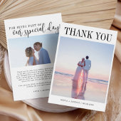 Carte De Remerciements 2 Photo Simple Mariage moderne