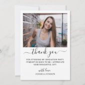 Carte De Remerciements 2 Photo Simple Minimum Graduation (Dos)