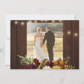 Carte De Remerciements 2 photos rustique automne grange à fleurs mariage (Dos)