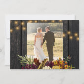 Carte De Remerciements 2 photos rustique automne grange à fleurs mariage  (Dos)