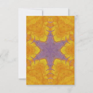 Carte De Remerciements 2A Couleur Unique Orange Violet Mandala Étoilé