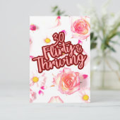 Carte De Remerciements 30e anniversaire Trente Flirty et Fun Fun Rose (Debout devant)