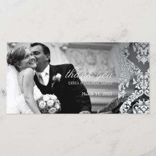 Carte De Remerciements 311 Alonnah Damask Argent