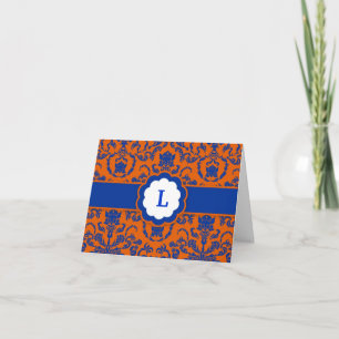 Carte De Remerciements 311-Lauren Damask Royal Blue