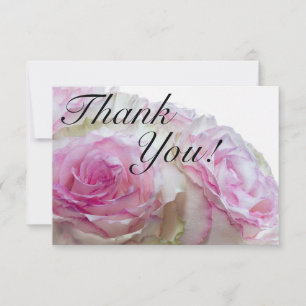 Carte De Remerciements 3998-Roses blanches et roses