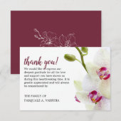 Carte De Remerciements 3,5"x5" Orchidée Blanche Fleur Funérailles (Devant / Derrière)