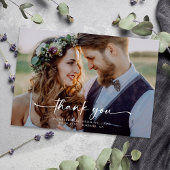 Carte De Remerciements 3,5x5 Élégant Mariage de script chic