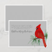 Carte De Remerciements 3,5x5 Funérailles Cardinales Sympathiques (Devant / Derrière)