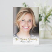 Carte De Remerciements 3,5x5 Funérailles photo simples (Debout devant)