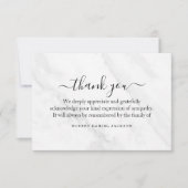 Carte De Remerciements 3.5x5 Funeral Thank You Note Grief Marbre blanc (Devant)