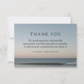 Carte De Remerciements 3.5x5 Funeral Thank You Note Grief Ocean (Devant)