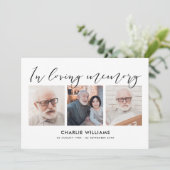 Carte De Remerciements 3-Photo Célébration de la vie/funérailles/deuil (Debout devant)