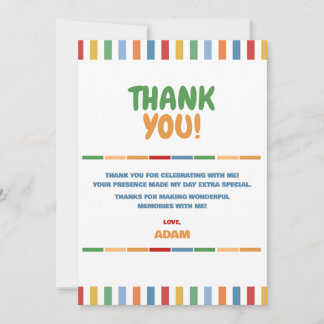 Carte De Remerciements 3 X La Couleur Anniversaire Amusant