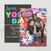 Carte De Remerciements 40 et vol | Hip hop 40e anniversaire|Merci photo (Devant / Derrière)