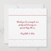 Carte De Remerciements 40e anniversaire de mariage rubis rose rouge class (Dos)