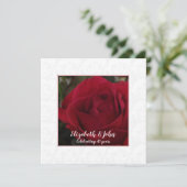 Carte De Remerciements 40e anniversaire de rubis mariage classique rose r (Debout devant)