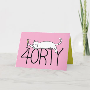 Carte De Remerciements 40e anniversaire fêtes de chat 40 ans quarante