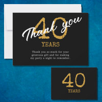 40e anniversaire Retro Noir et Or