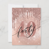 Carte De Remerciements 40e anniversaire Rose Gold   (Dos)