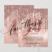 Carte De Remerciements 40e anniversaire Rose Gold   (Devant / Derrière)