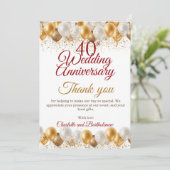 Carte De Remerciements 40e fête du Mariage (Debout devant)