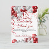 Carte De Remerciements 40e fête du Mariage (Debout devant)