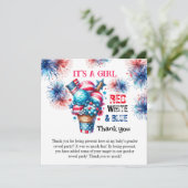 Carte De Remerciements 4 juillet C'est une fille (Debout devant)