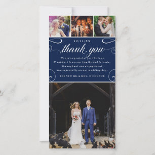 Carte De Remerciements 4 Mercis faits sur commande Photocards de mariage