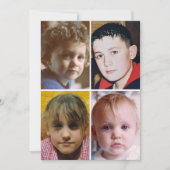 Carte De Remerciements 4 photo add message black text flat note card (Devant)