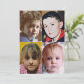 Carte De Remerciements 4 photo add message black text flat note card (Debout devant)