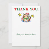 Carte De Remerciements 4 photo add message christmas cat baubles (Dos)