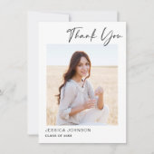 Carte De Remerciements 4 PHOTO Graduation Simple Minimum Moderne (Devant)
