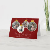 Carte De Remerciements 4 photo Merry Christmas bauble Photo Card (Devant)