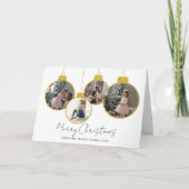 Carte De Remerciements 4 photo Merry Christmas bauble Photo Card (Devant)