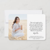 Carte De Remerciements 4 Photo Nouvelle Adresse Moderne Script Graduation (Dos)