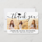 Carte De Remerciements 4 Photo Nouvelle Adresse Moderne Script Graduation (Devant)