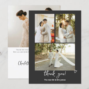 Carte De Remerciements 4 Photographies Mariage personnalisé