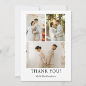 Carte De Remerciements 4 Photographies Mariage personnalisé avec message (Devant)