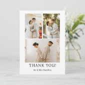 Carte De Remerciements 4 Photographies Mariage personnalisé avec message (Debout devant)